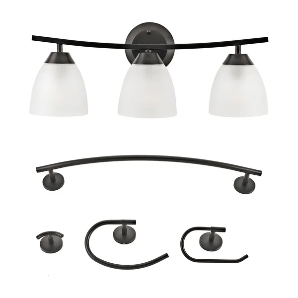Addington Park Denali Dark Bronze Vanity Light All-in-One Bath Set (5-Piece)