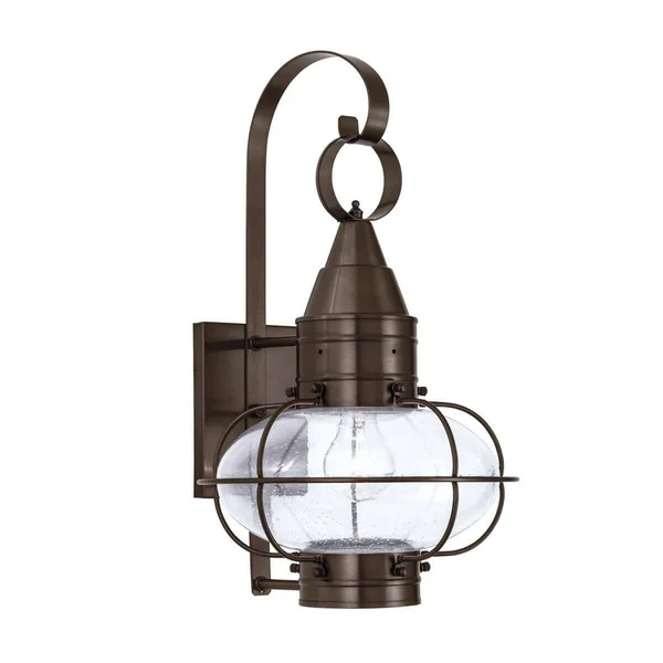 1 Light 19 inch Tall Outdoor Wall Sconce in Bronze with Seedy Glass