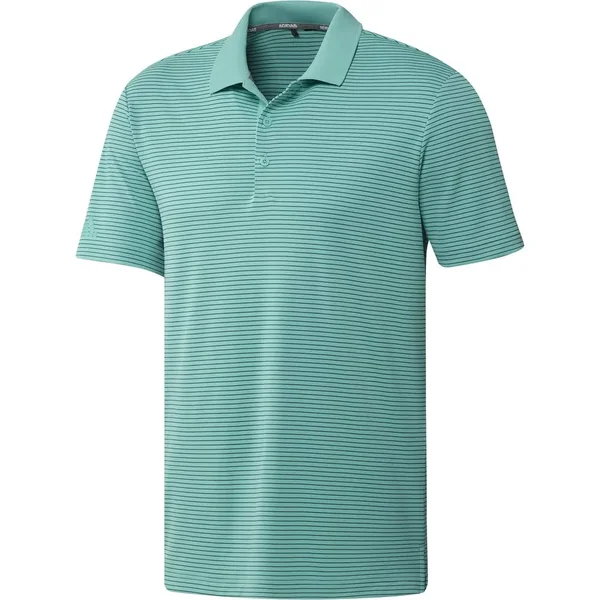 Adidas Men's Two-Color Club Stripe Polo Size MD, Acid Mint/Wild Teal