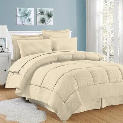 Bay Isle Home Tana 8 Piece Comforter Set Color: Beige, Size: Queen