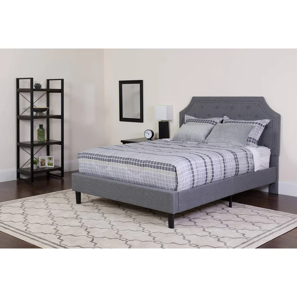 Flash Furniture Brighton Queen Platform Bed, Light Gray