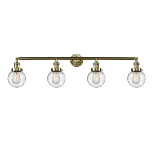 Innovations 215-ab-g204-6-led Antique Brass Beacon 4 Light Bath Vanity Light