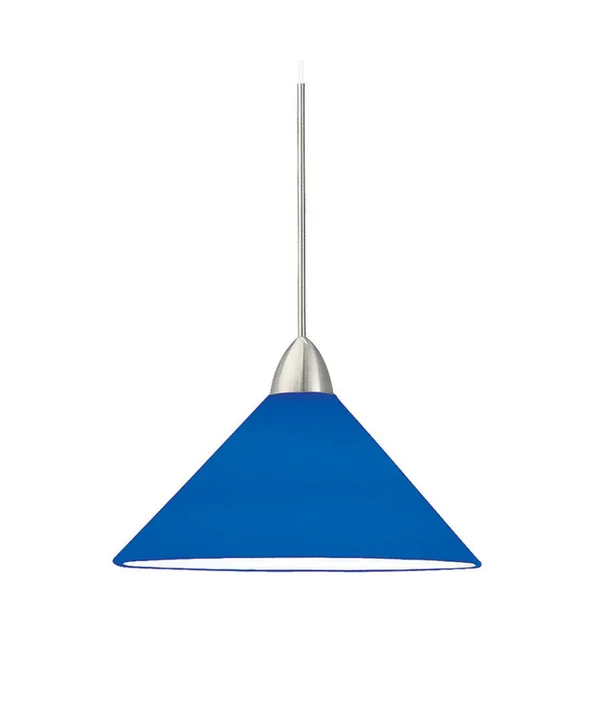 WAC Lighting QP-LED512-BL/BN Jill LED Quick Connect Brushed Nickel Mini Pendant with Blue Shade