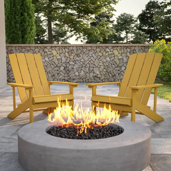 Flash Furniture 2-Jj-C14501-Ylw-Gg Yellow Poly Resin Adirondack Chair