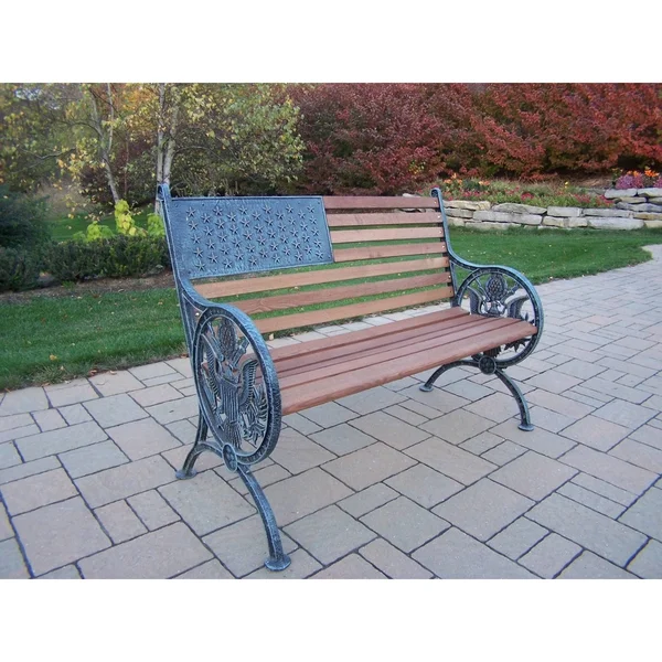 Oakland Living Corporation Proud American Hardwood/Metal Bench