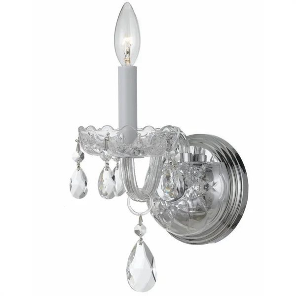 Crystorama 1031-CH-CL-SAQ Traditional Crystal 1 Light Spectra Crystal Chrome Sconce